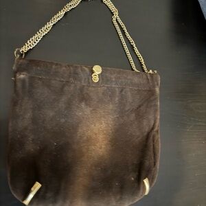 ANDE’ Vintage 1960’s Elegant Brown Suede Shoulder Bag